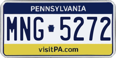 PA license plate MNG5272