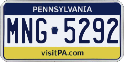 PA license plate MNG5292
