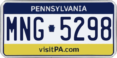 PA license plate MNG5298
