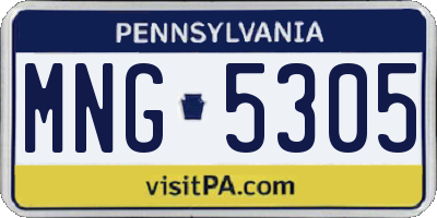 PA license plate MNG5305