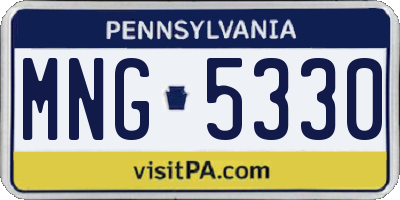PA license plate MNG5330