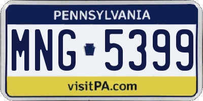 PA license plate MNG5399