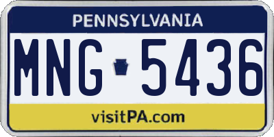 PA license plate MNG5436