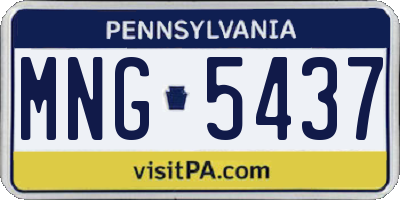 PA license plate MNG5437