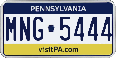 PA license plate MNG5444