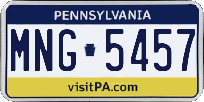 PA license plate MNG5457