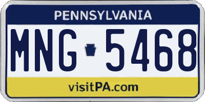 PA license plate MNG5468