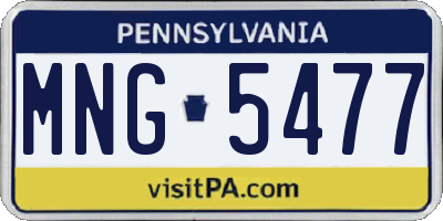 PA license plate MNG5477
