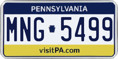 PA license plate MNG5499