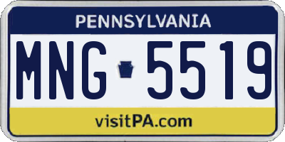 PA license plate MNG5519