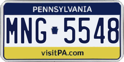 PA license plate MNG5548