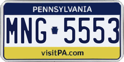 PA license plate MNG5553