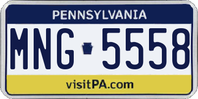PA license plate MNG5558