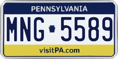 PA license plate MNG5589