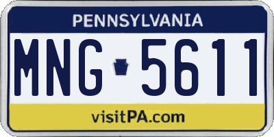 PA license plate MNG5611