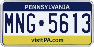 PA license plate MNG5613
