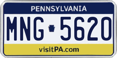 PA license plate MNG5620