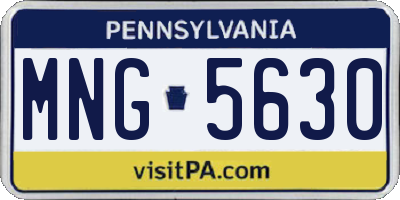 PA license plate MNG5630