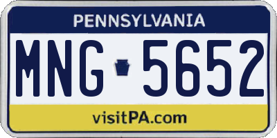 PA license plate MNG5652