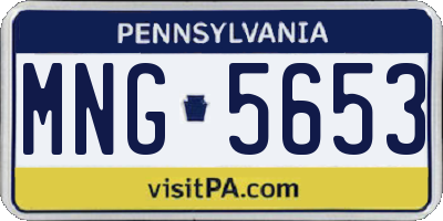 PA license plate MNG5653