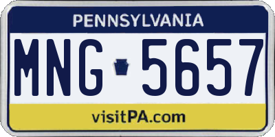 PA license plate MNG5657