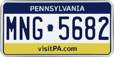 PA license plate MNG5682