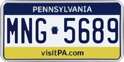 PA license plate MNG5689