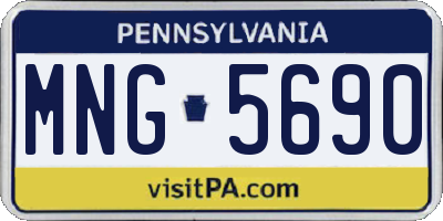 PA license plate MNG5690