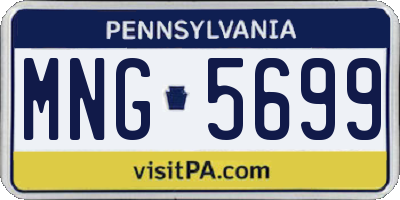 PA license plate MNG5699