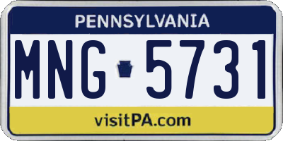 PA license plate MNG5731