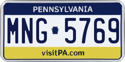 PA license plate MNG5769