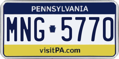 PA license plate MNG5770