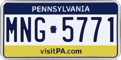 PA license plate MNG5771