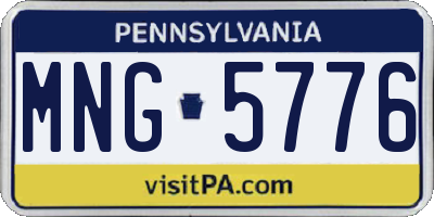 PA license plate MNG5776