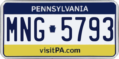 PA license plate MNG5793
