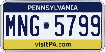 PA license plate MNG5799