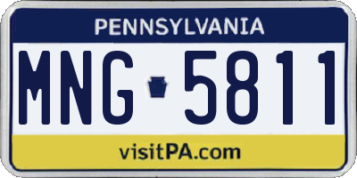 PA license plate MNG5811