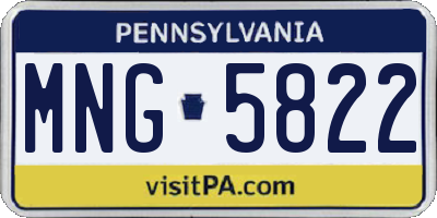 PA license plate MNG5822