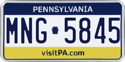 PA license plate MNG5845
