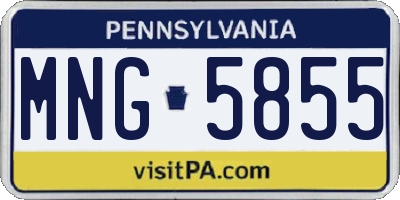 PA license plate MNG5855