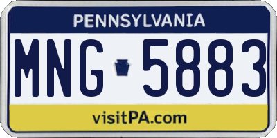 PA license plate MNG5883