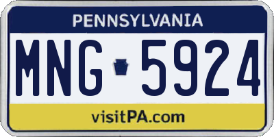 PA license plate MNG5924