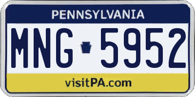 PA license plate MNG5952