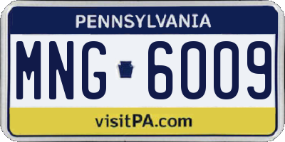 PA license plate MNG6009