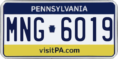 PA license plate MNG6019