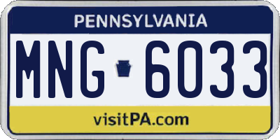 PA license plate MNG6033