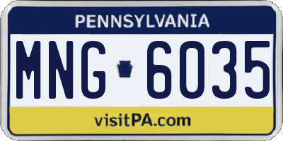 PA license plate MNG6035