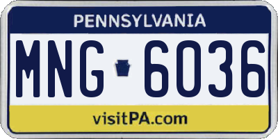 PA license plate MNG6036