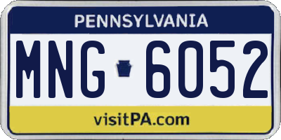 PA license plate MNG6052