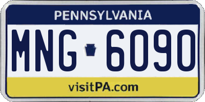 PA license plate MNG6090